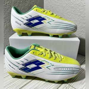 Lotto Solista 700 VIll FG‎ Firm Ground Soccer Cleat White yellow kids size 2.5